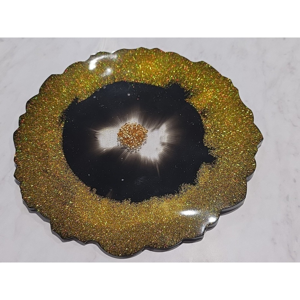 Handmade Resin 10 Inch Round Decorative Plate‎ Display